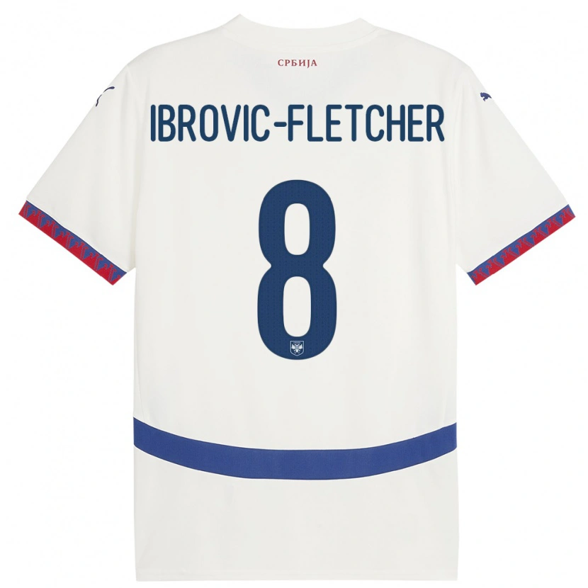 Danxen Dzieci Serbia Edward Ibrovic-Fletcher #8 Biały Wyjazdowa Koszulka 24-26 Koszulki Klubowe