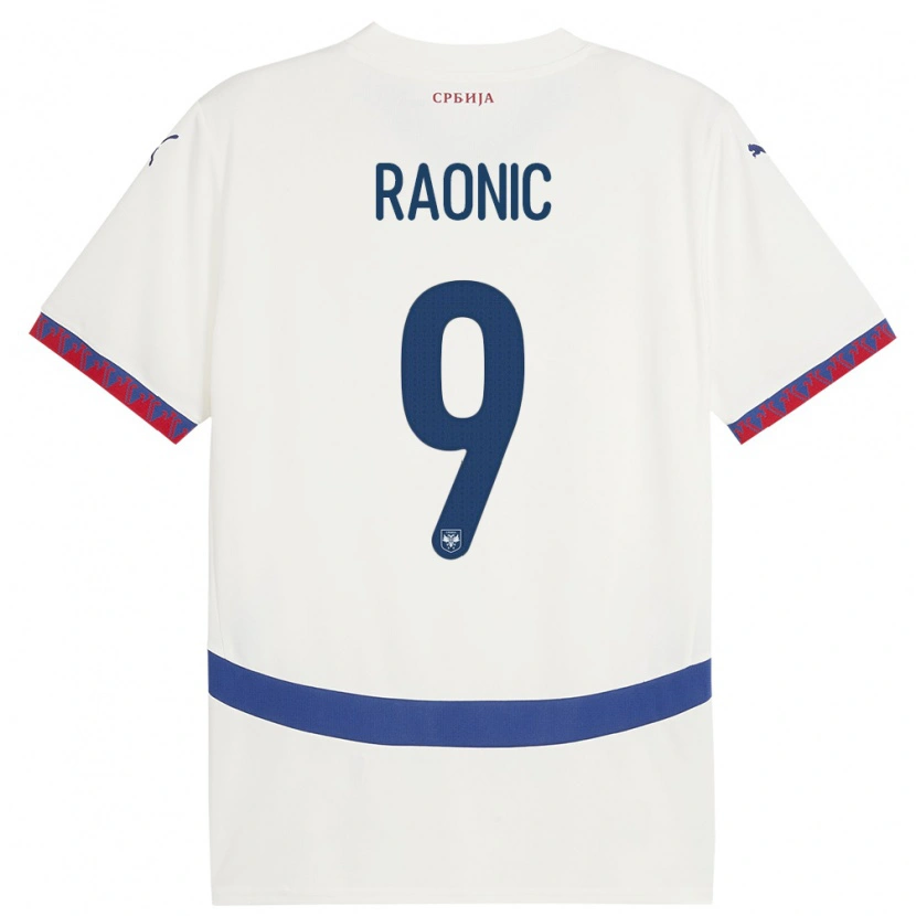 Danxen Dzieci Serbia Sava Raonic #9 Biały Wyjazdowa Koszulka 24-26 Koszulki Klubowe