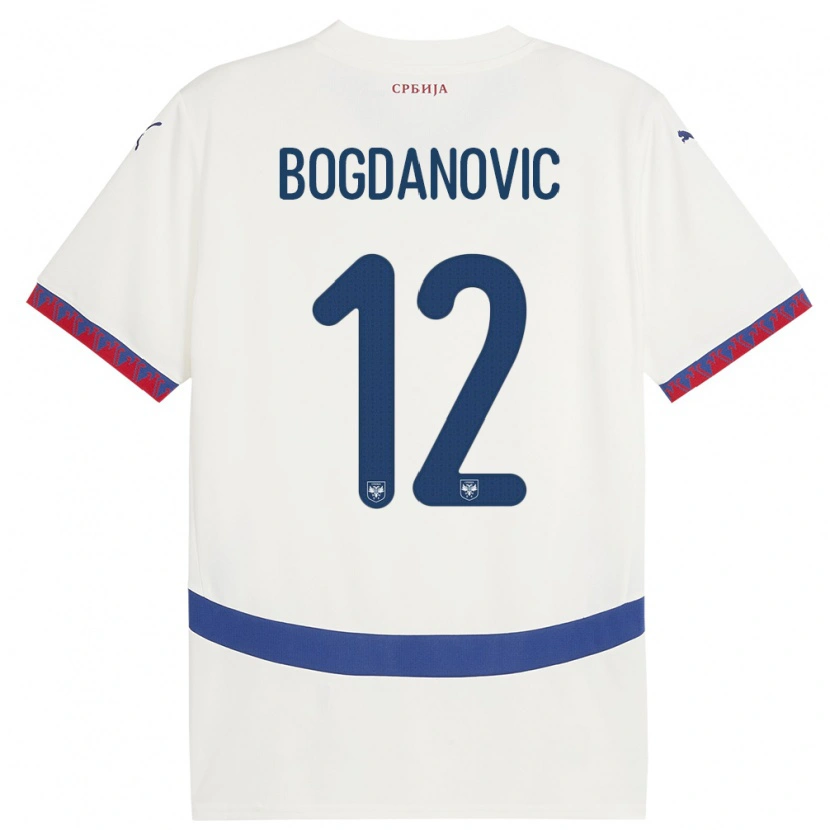 Danxen Dzieci Serbia Bogdan Bogdanovic #12 Biały Wyjazdowa Koszulka 24-26 Koszulki Klubowe