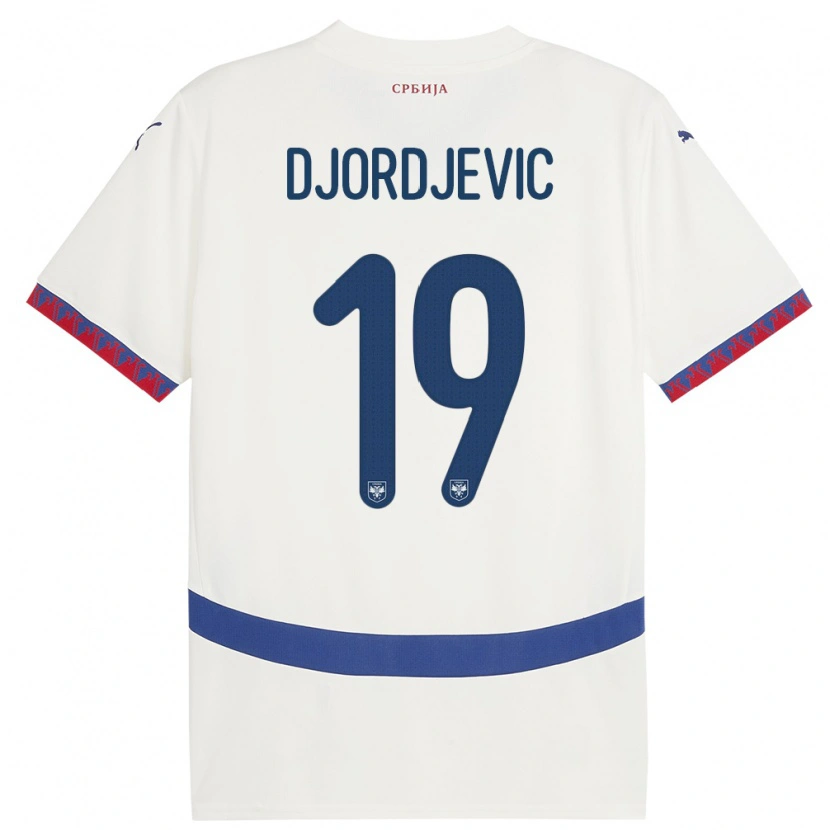 Danxen Dzieci Serbia Luka Djordjevic #19 Biały Wyjazdowa Koszulka 24-26 Koszulki Klubowe