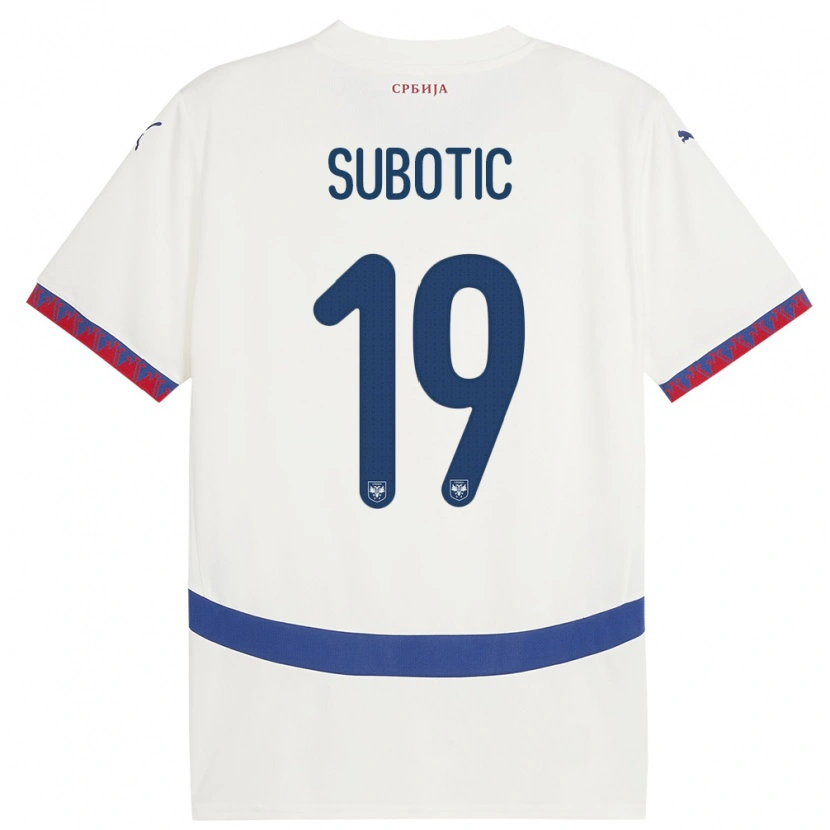 Danxen Dzieci Serbia Vasilije Subotic #19 Biały Wyjazdowa Koszulka 24-26 Koszulki Klubowe
