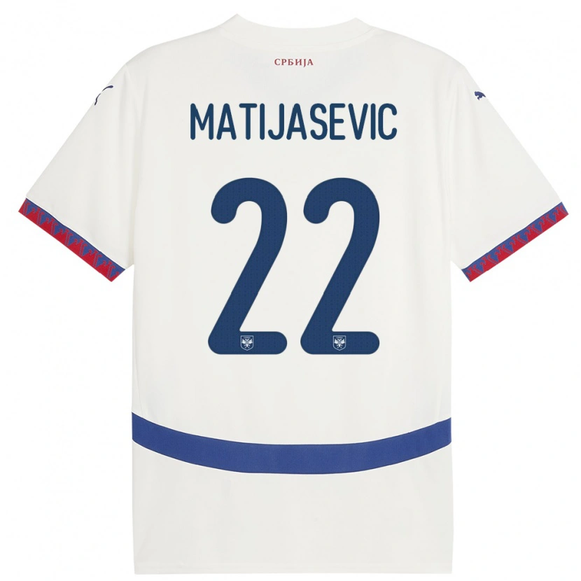 Danxen Dzieci Serbia Filip Matijasevic #22 Biały Wyjazdowa Koszulka 24-26 Koszulki Klubowe
