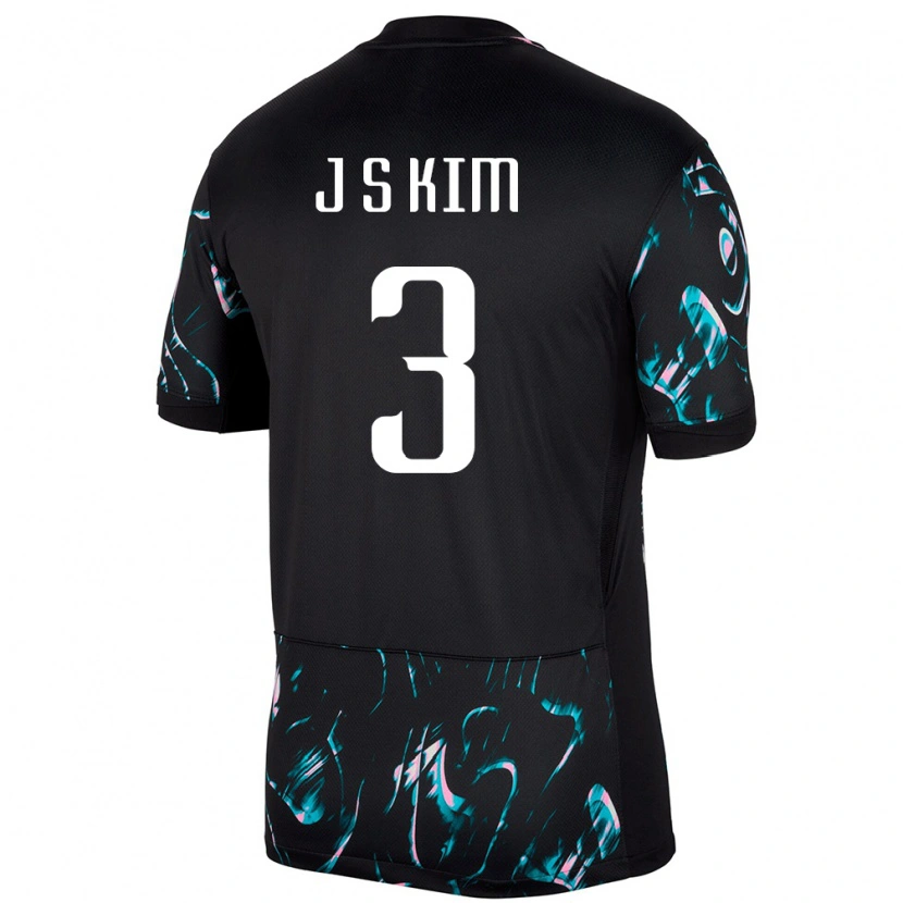 Danxen Dzieci Korea Południowa Jin-Su Kim #3 Czarny Wyjazdowa Koszulka 24-26 Koszulki Klubowe