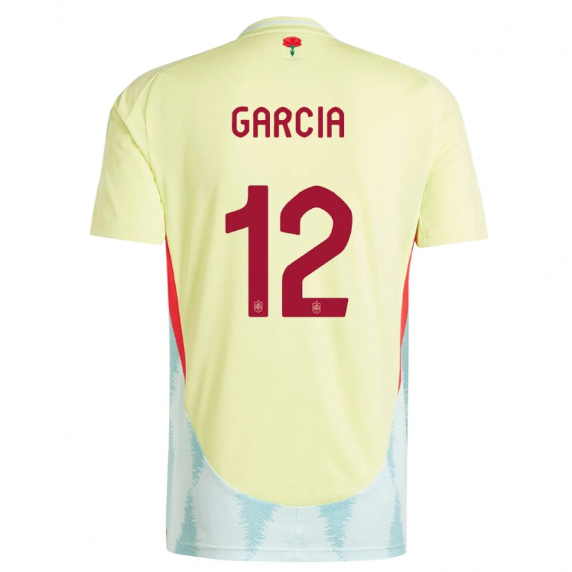Danxen Dzieci Hiszpania Pablo García #12 Żółty Wyjazdowa Koszulka 24-26 Koszulki Klubowe