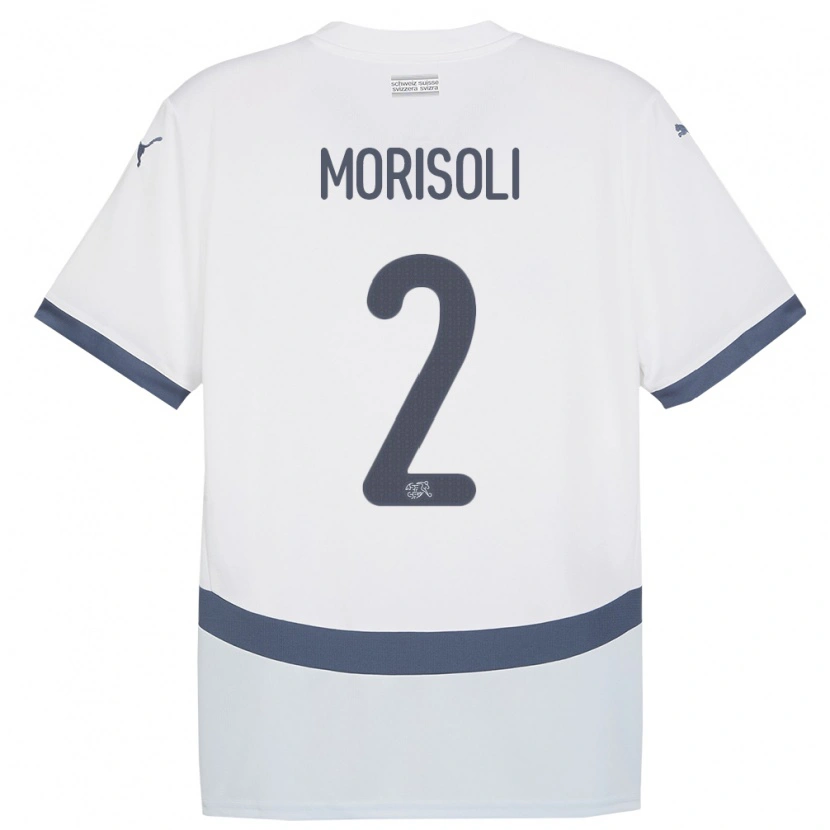 Danxen Dzieci Szwajcaria Gabriel Morisoli #2 Biały Wyjazdowa Koszulka 24-26 Koszulki Klubowe