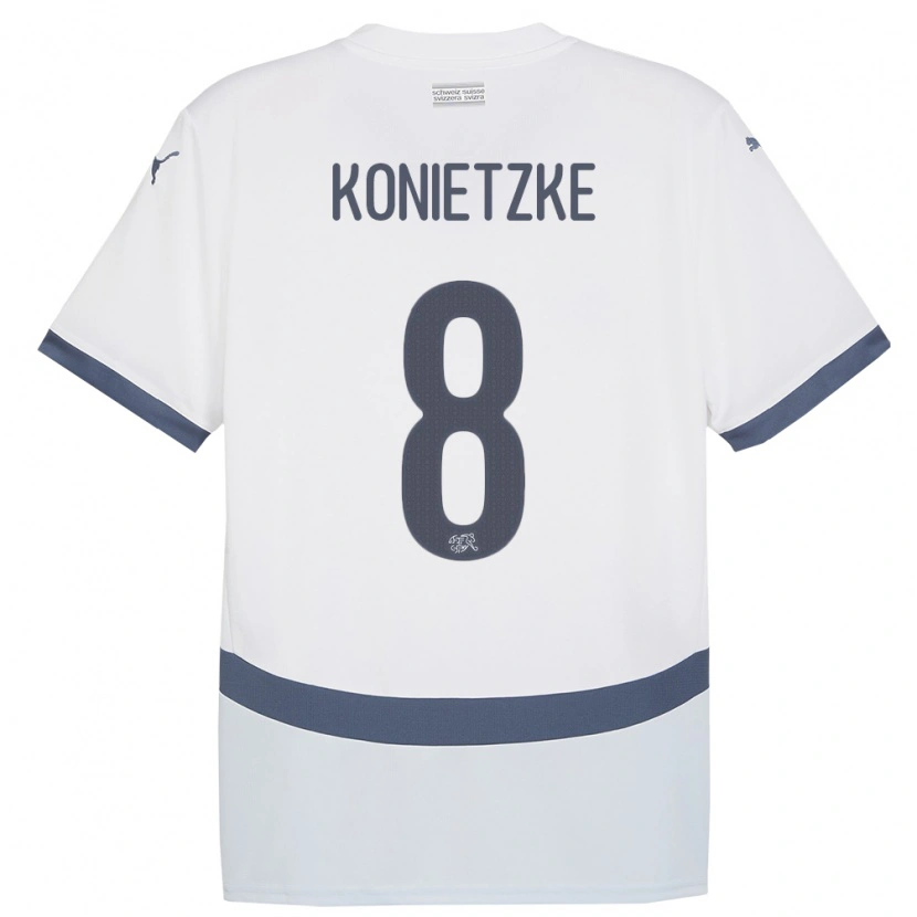 Danxen Dzieci Szwajcaria Corsin Konietzke #8 Biały Wyjazdowa Koszulka 24-26 Koszulki Klubowe
