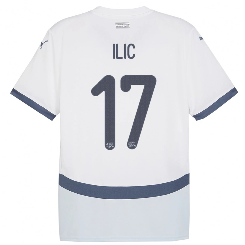 Danxen Dzieci Szwajcaria Adam Ilic #17 Biały Wyjazdowa Koszulka 24-26 Koszulki Klubowe