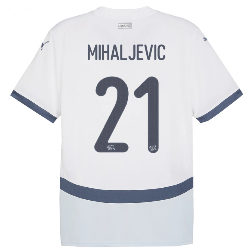 Danxen Dzieci Szwajcaria Mark Mihaljevic #21 Biały Wyjazdowa Koszulka 24-26 Koszulki Klubowe