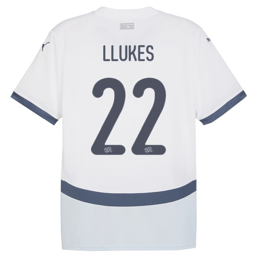Danxen Dzieci Szwajcaria Adrien Llukes #22 Biały Wyjazdowa Koszulka 24-26 Koszulki Klubowe