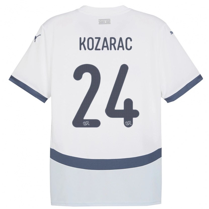 Danxen Dzieci Szwajcaria Haris Kozarac #24 Biały Wyjazdowa Koszulka 24-26 Koszulki Klubowe