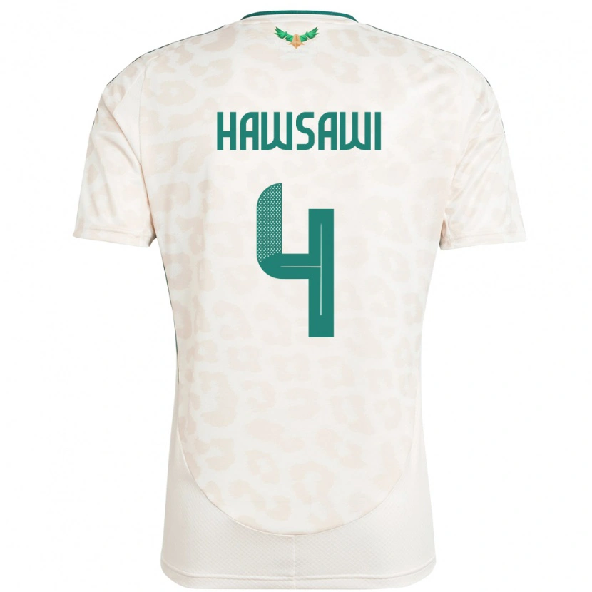 Danxen Dzieci Arabia Saudyjska Mohammed Hawsawi #4 Biały Wyjazdowa Koszulka 24-26 Koszulki Klubowe