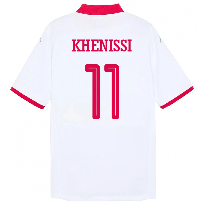 Danxen Dzieci Tunezja Taha Yassine Khenissi #11 Biały Wyjazdowa Koszulka 24-26 Koszulki Klubowe
