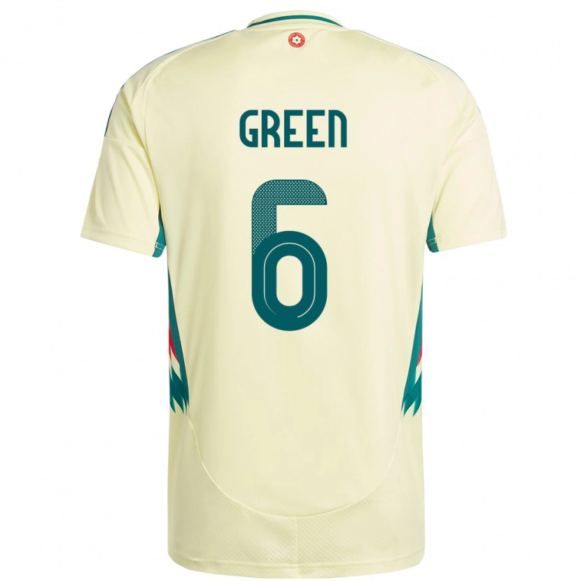 Danxen Dzieci Walia Josephine Green #6 Beżowy Żółty Wyjazdowa Koszulka 24-26 Koszulki Klubowe