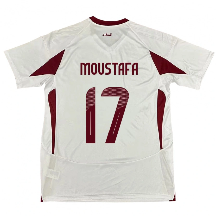 Danxen Dzieci Katar Abdelrahman Moustafa #17 Biały Wyjazdowa Koszulka 24-26 Koszulki Klubowe