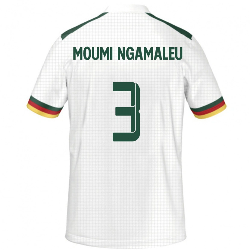 Danxen Dzieci Kamerun Nicolas Moumi Ngamaleu #3 Biały Wyjazdowa Koszulka 24-26 Koszulki Klubowe