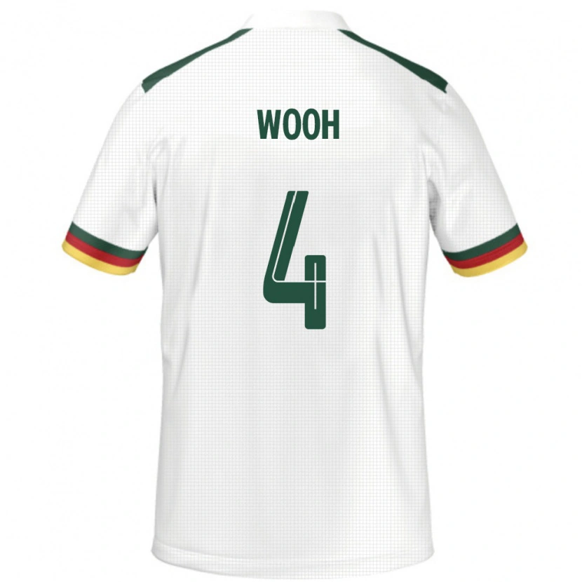 Danxen Dzieci Kamerun Christopher Wooh #4 Biały Wyjazdowa Koszulka 24-26 Koszulki Klubowe