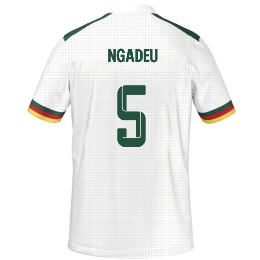 Danxen Dzieci Kamerun Michael Ngadeu #5 Biały Wyjazdowa Koszulka 24-26 Koszulki Klubowe