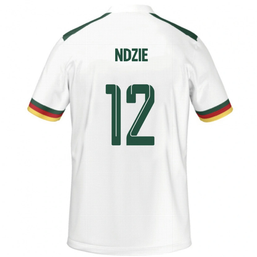 Danxen Dzieci Kamerun Martin Ndzie #12 Biały Wyjazdowa Koszulka 24-26 Koszulki Klubowe