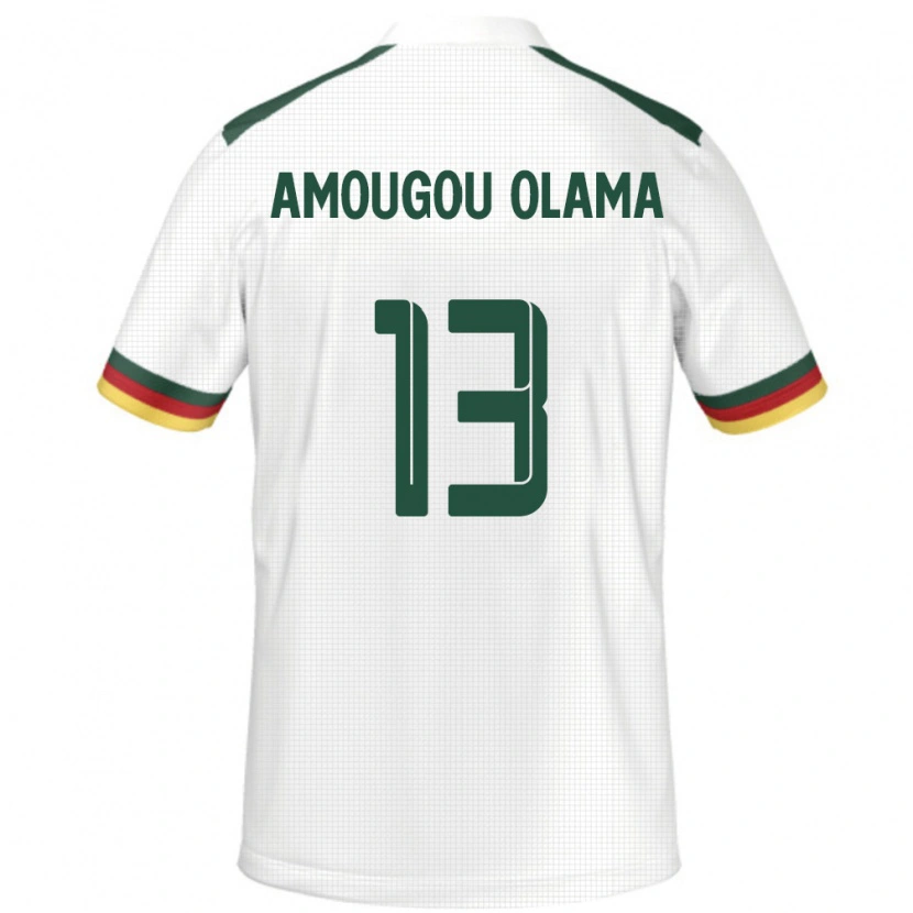 Danxen Dzieci Kamerun Maurel Amougou Olama #13 Biały Wyjazdowa Koszulka 24-26 Koszulki Klubowe