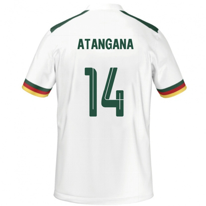 Danxen Dzieci Kamerun Joseph Atangana #14 Biały Wyjazdowa Koszulka 24-26 Koszulki Klubowe