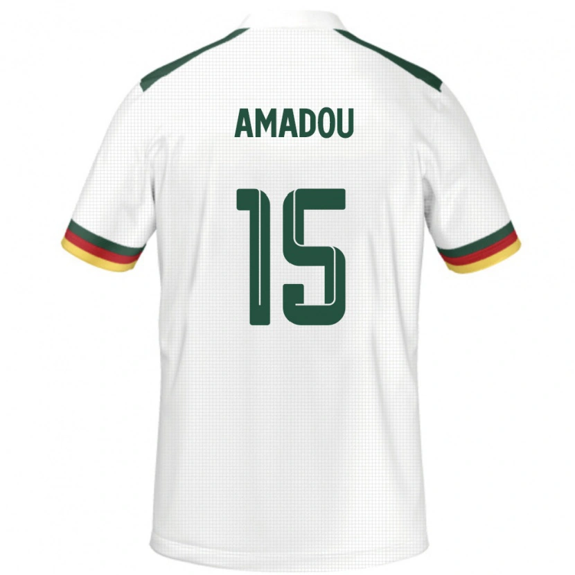 Danxen Dzieci Kamerun Daouda Amadou #15 Biały Wyjazdowa Koszulka 24-26 Koszulki Klubowe