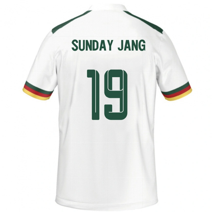 Danxen Dzieci Kamerun Junior Sunday Jang #19 Biały Wyjazdowa Koszulka 24-26 Koszulki Klubowe