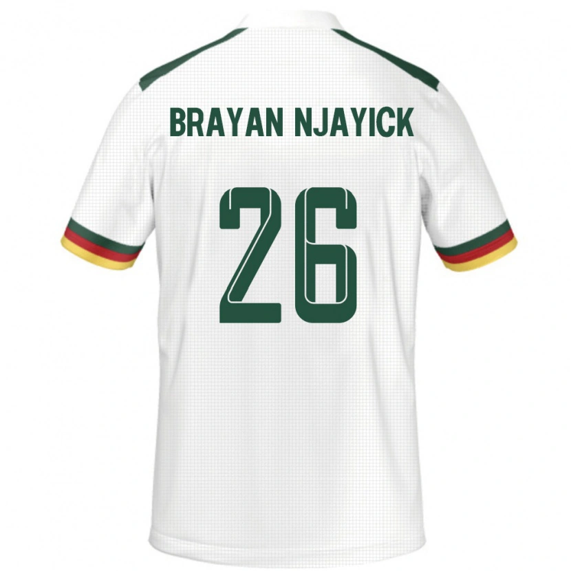 Danxen Dzieci Kamerun Fils Brayan Njayick #26 Biały Wyjazdowa Koszulka 24-26 Koszulki Klubowe