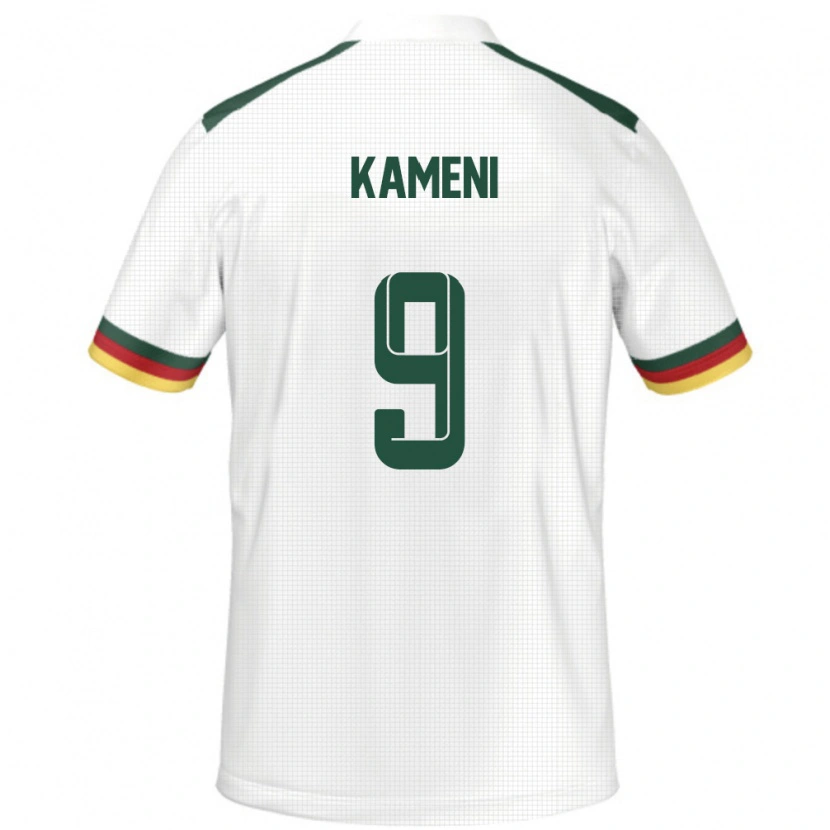 Danxen Dzieci Kamerun Flora Kameni #9 Biały Wyjazdowa Koszulka 24-26 Koszulki Klubowe