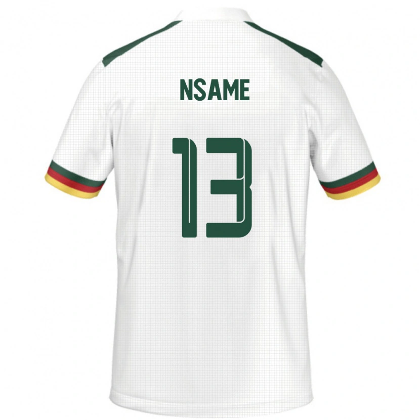 Danxen Dzieci Kamerun Jean-Pierre Nsame #13 Biały Wyjazdowa Koszulka 24-26 Koszulki Klubowe
