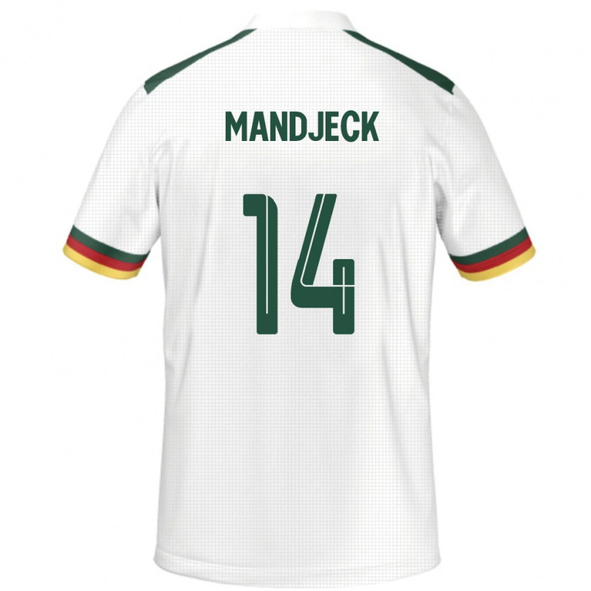 Danxen Dzieci Kamerun Georges Mandjeck #14 Biały Wyjazdowa Koszulka 24-26 Koszulki Klubowe