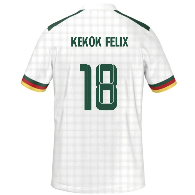 Danxen Dzieci Kamerun Ndifor Kekok Felix #18 Biały Wyjazdowa Koszulka 24-26 Koszulki Klubowe