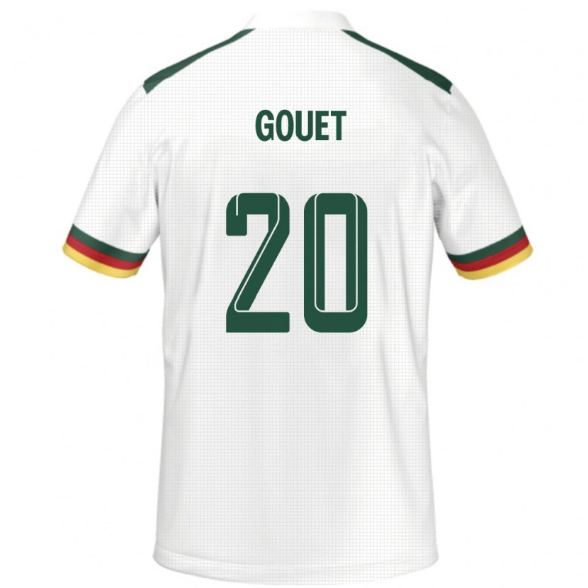 Danxen Dzieci Kamerun Samuel Oum Gouet #20 Biały Wyjazdowa Koszulka 24-26 Koszulki Klubowe