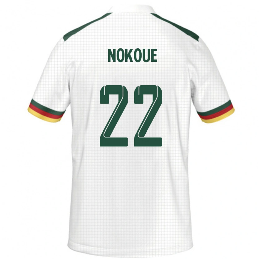 Danxen Dzieci Kamerun Bryan Djile Nokoue #22 Biały Wyjazdowa Koszulka 24-26 Koszulki Klubowe