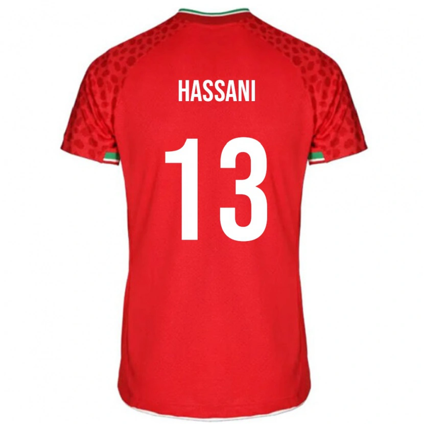 Danxen Dzieci Iran Ali Hassani #13 Czerwony Wyjazdowa Koszulka 24-26 Koszulki Klubowe