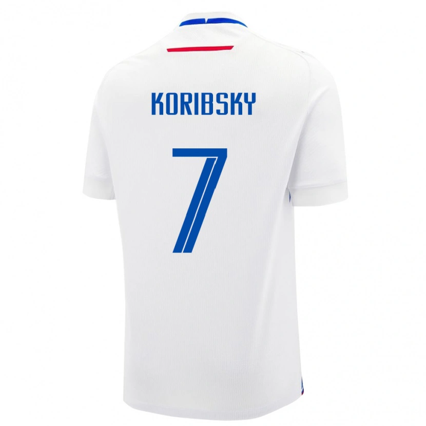 Danxen Dzieci Słowacja Simon Koribsky #7 Biały Wyjazdowa Koszulka 24-26 Koszulki Klubowe