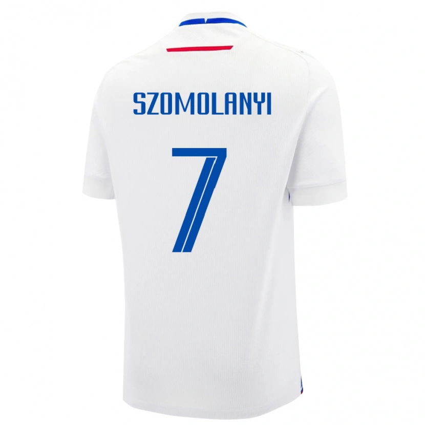 Danxen Dzieci Słowacja Lucas Szomolanyi #7 Biały Wyjazdowa Koszulka 24-26 Koszulki Klubowe