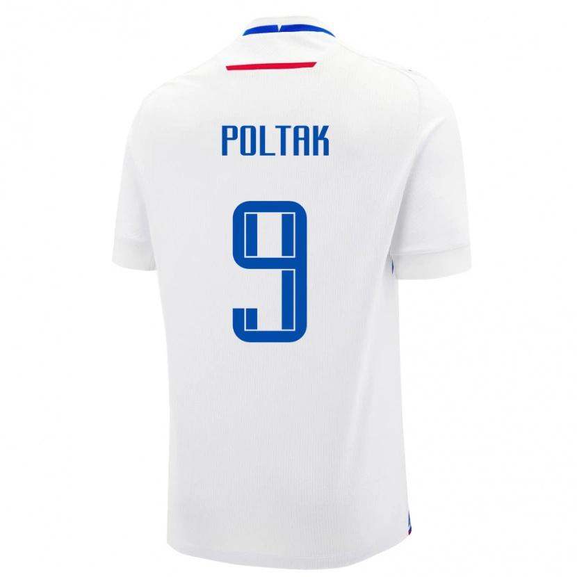 Danxen Dzieci Słowacja David Poltak #9 Biały Wyjazdowa Koszulka 24-26 Koszulki Klubowe