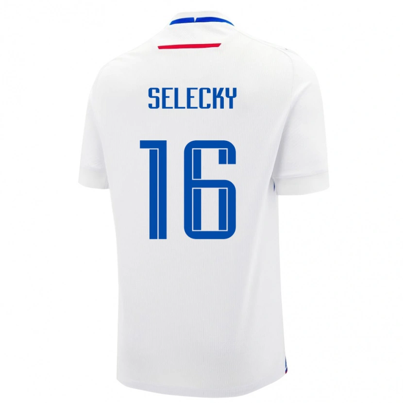 Danxen Dzieci Słowacja Alexander Selecky #16 Biały Wyjazdowa Koszulka 24-26 Koszulki Klubowe