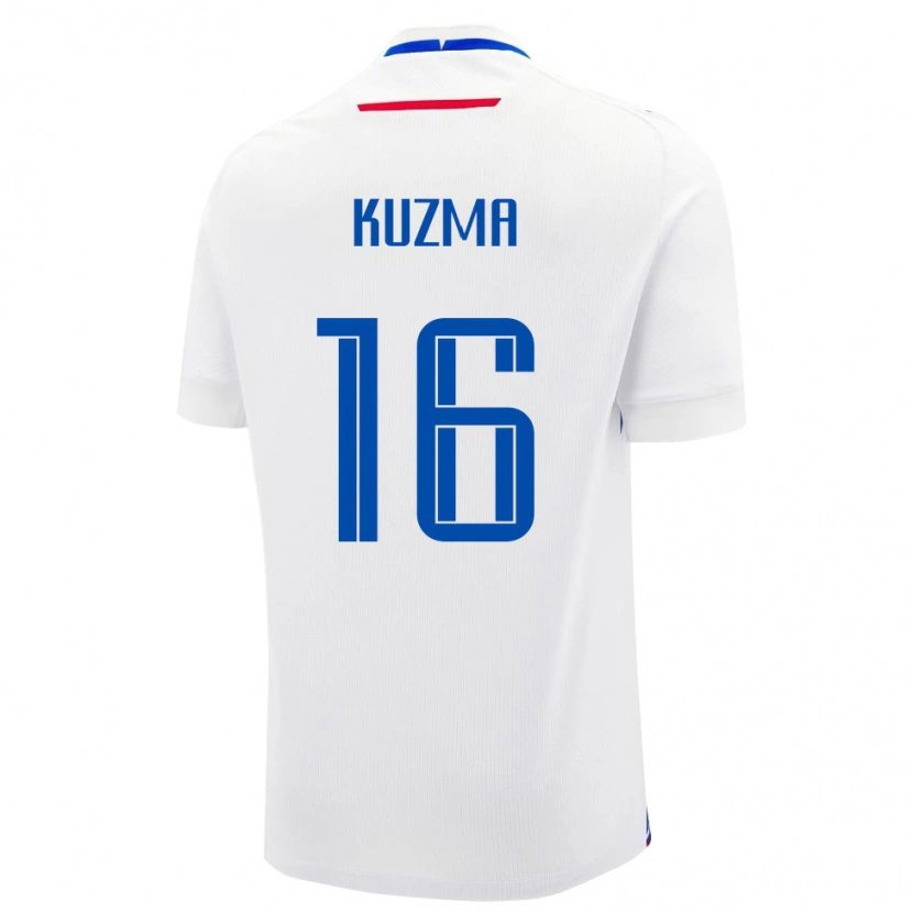 Danxen Dzieci Słowacja Alex Kuzma #16 Biały Wyjazdowa Koszulka 24-26 Koszulki Klubowe