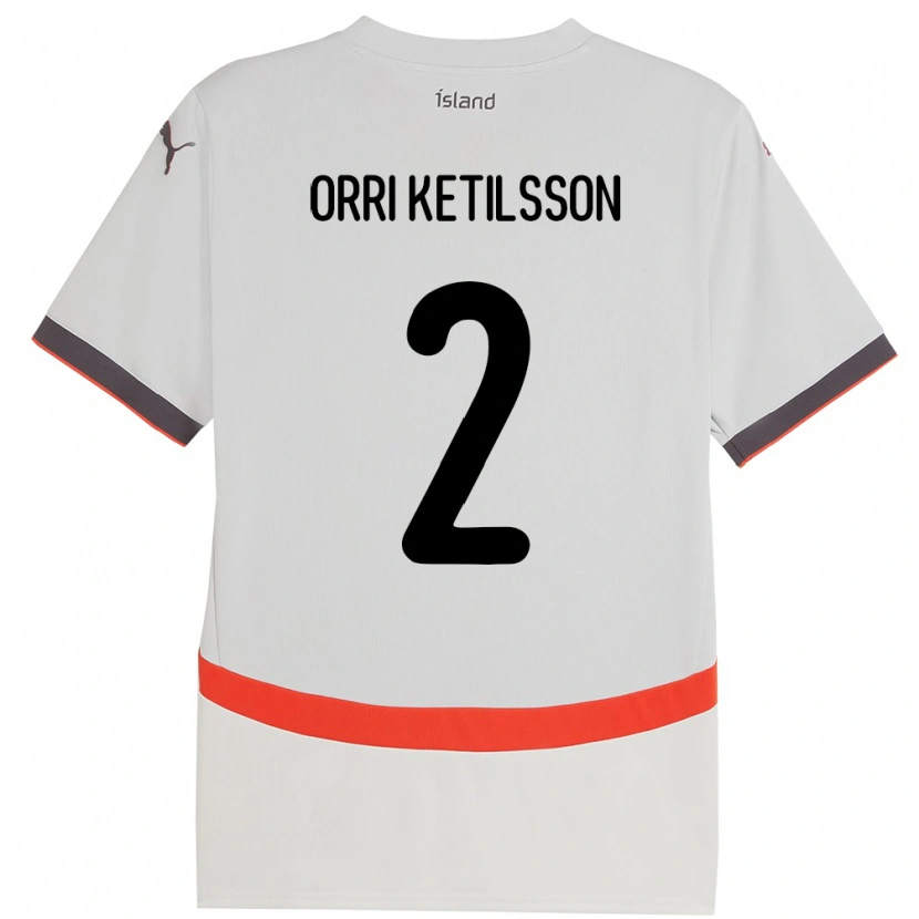 Danxen Dzieci Islandia Ketill Orri Ketilsson #2 Biały Wyjazdowa Koszulka 24-26 Koszulki Klubowe