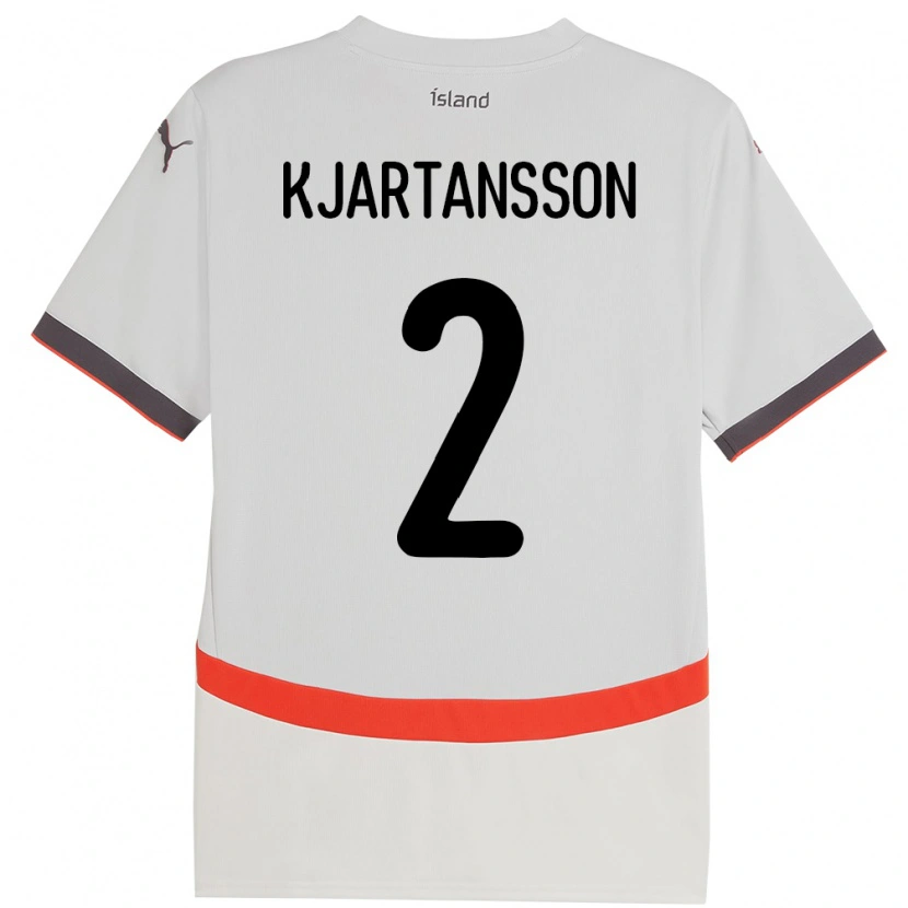 Danxen Dzieci Islandia Emil Máni Breiddal Kjartansson #2 Biały Wyjazdowa Koszulka 24-26 Koszulki Klubowe