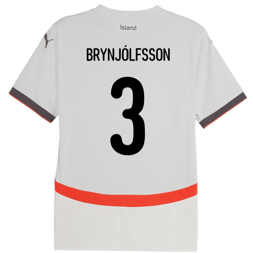 Danxen Dzieci Islandia Bjarni Gudjón Brynjólfsson #3 Biały Wyjazdowa Koszulka 24-26 Koszulki Klubowe