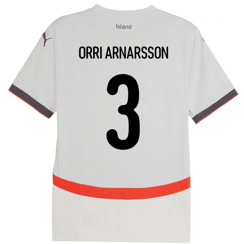 Danxen Dzieci Islandia Egill Orri Arnarsson #3 Biały Wyjazdowa Koszulka 24-26 Koszulki Klubowe