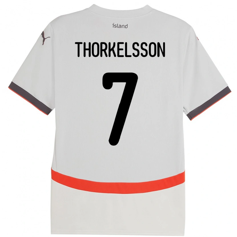 Danxen Dzieci Islandia Róbert Frosti Thorkelsson #7 Biały Wyjazdowa Koszulka 24-26 Koszulki Klubowe