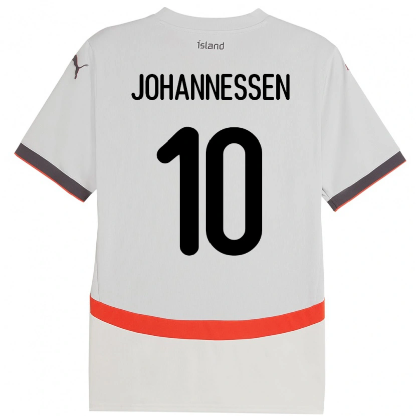 Danxen Dzieci Islandia Tómas Johannessen #10 Biały Wyjazdowa Koszulka 24-26 Koszulki Klubowe