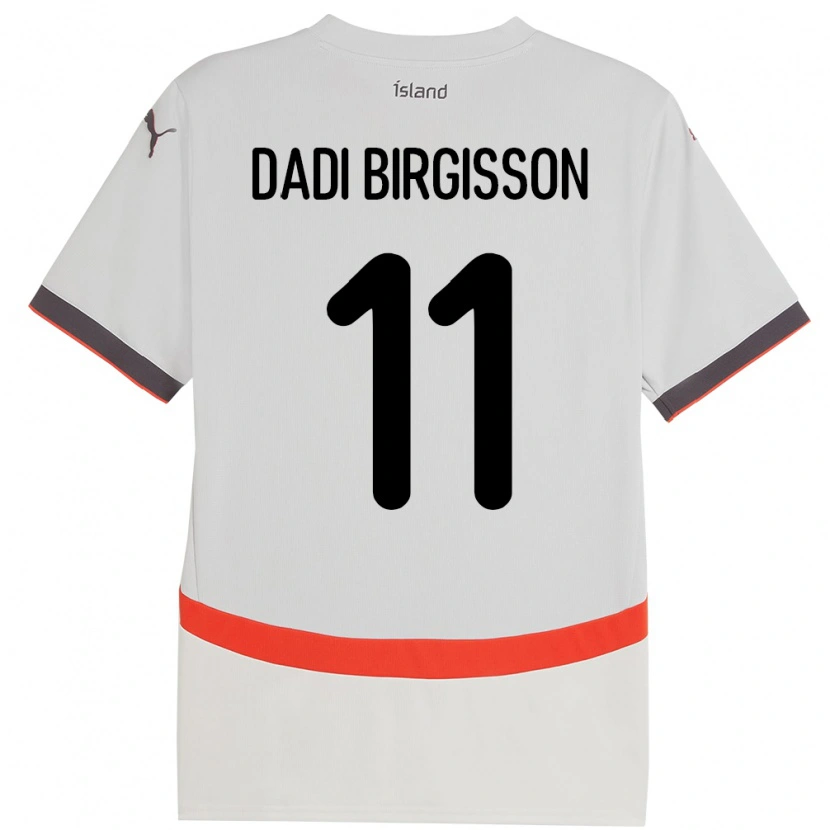 Danxen Dzieci Islandia Adolf Dadi Birgisson #11 Biały Wyjazdowa Koszulka 24-26 Koszulki Klubowe