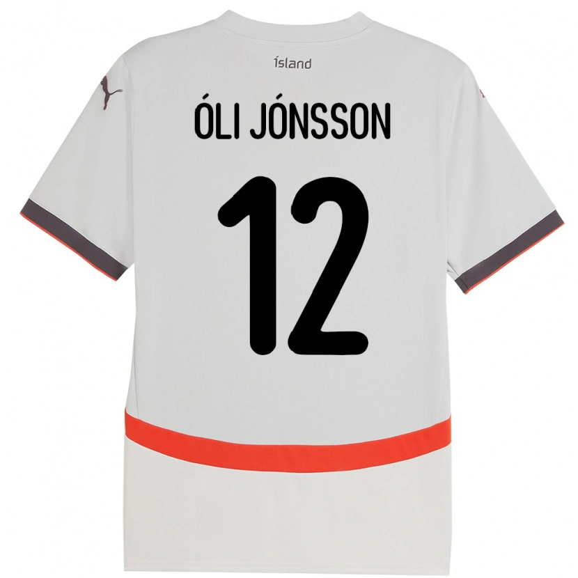 Danxen Dzieci Islandia Haukur Óli Jónsson #12 Biały Wyjazdowa Koszulka 24-26 Koszulki Klubowe