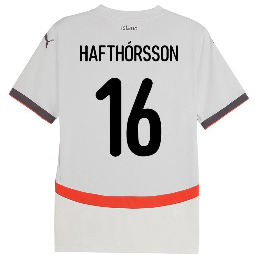 Danxen Dzieci Islandia Gestur Alexander Hafthórsson #16 Biały Wyjazdowa Koszulka 24-26 Koszulki Klubowe