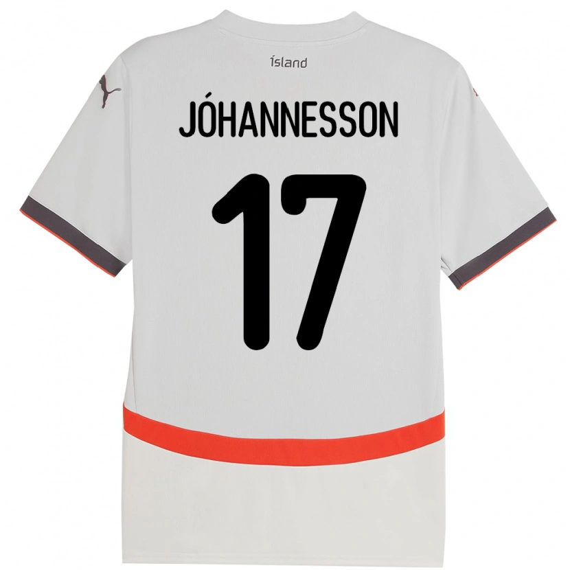 Danxen Dzieci Islandia Daniel Jóhannesson #17 Biały Wyjazdowa Koszulka 24-26 Koszulki Klubowe