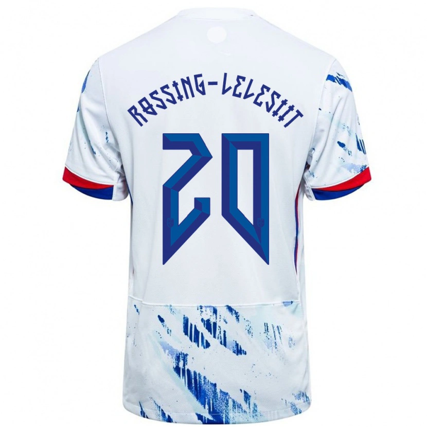 Danxen Dzieci Norwegia Alexander Røssing-Lelesiit #20 Biały Niebieski Wyjazdowa Koszulka 24-26 Koszulki Klubowe